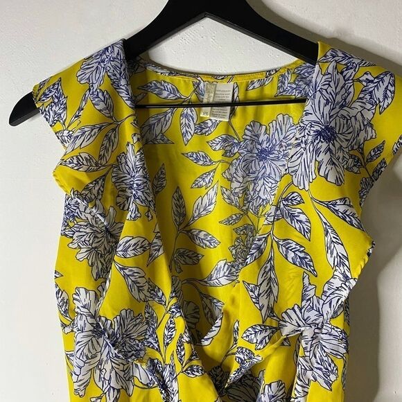 Japna Sleeveless Floral Peplum Wrap Top Size XS - Picture 4 of 6